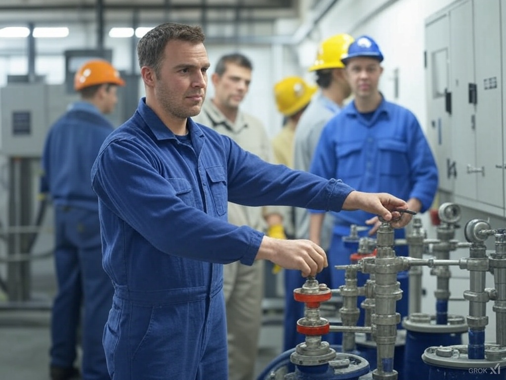 Group of workers illustrating utility workers